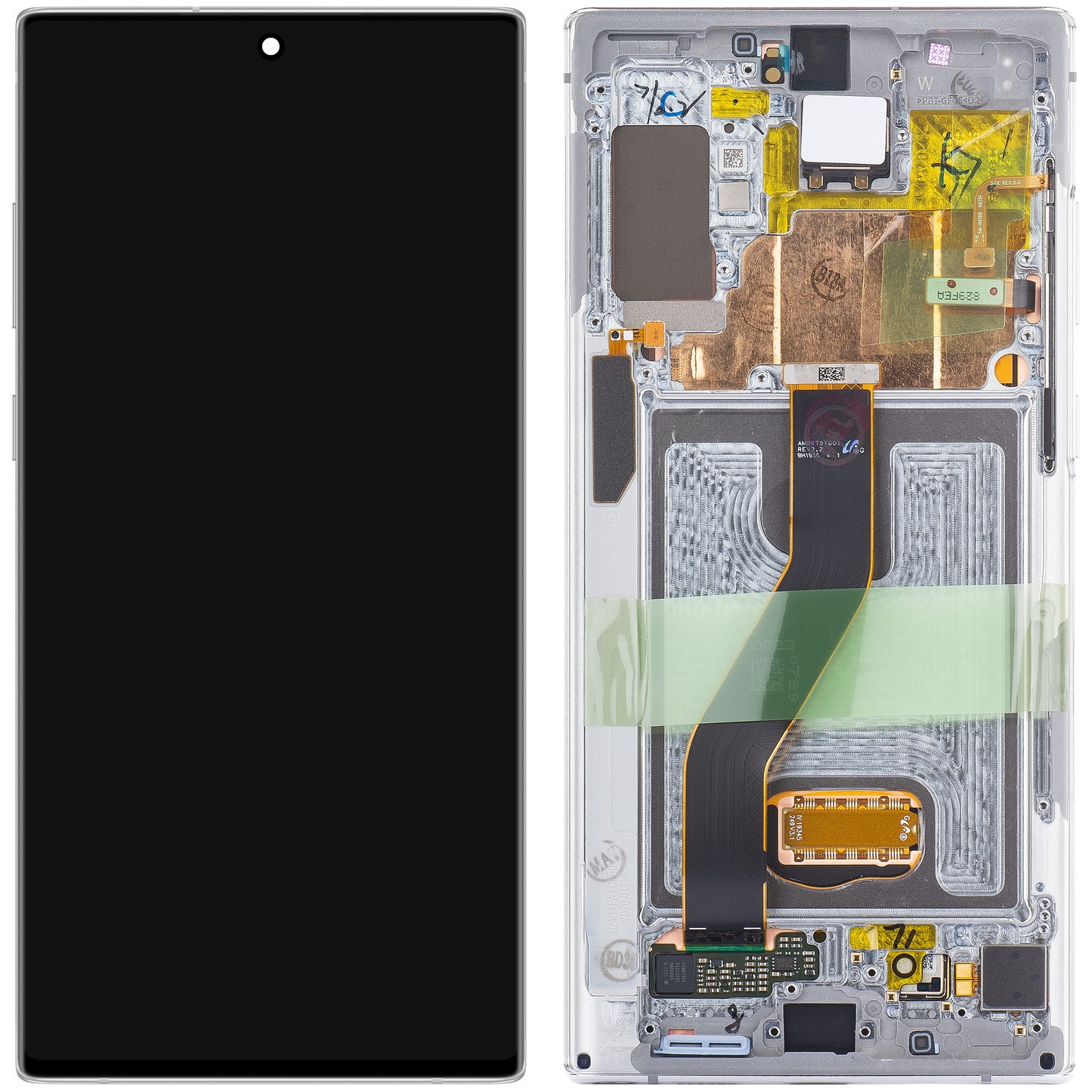 Ecrã tátil Samsung Galaxy Note 10+ 5G N976 / Note 10+ N975, com moldura, branco, Service Pack GH82-20838B