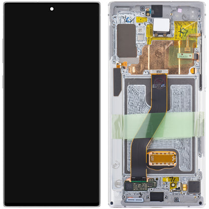 Ecrã tátil Samsung Galaxy Note 10+ 5G N976 / Note 10+ N975, com moldura, branco, Service Pack GH82-20838B