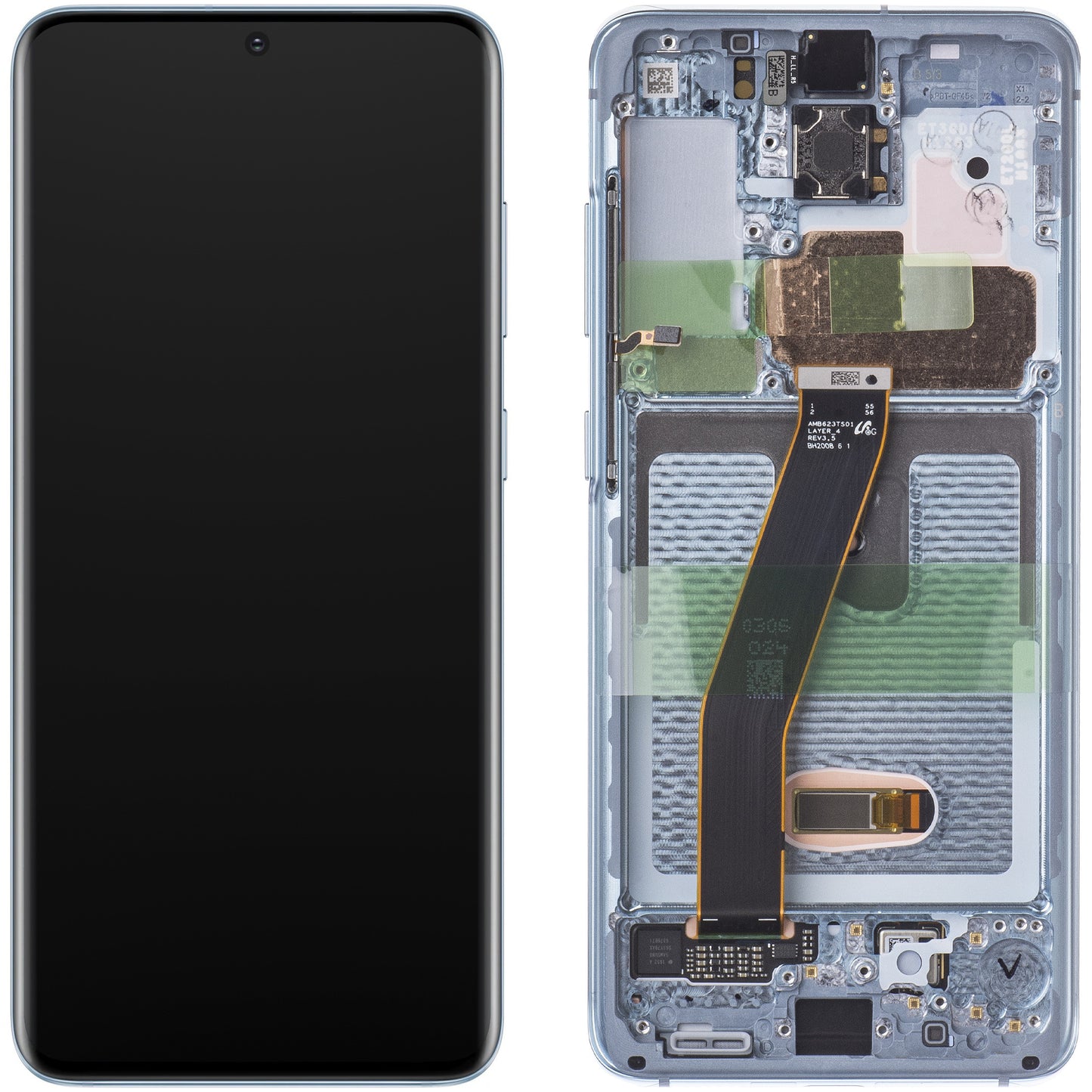 Display com Touchscreen Samsung Galaxy S20 5G G981 / S20 G980, Com Moldura, Azul, Service Pack GH82-22131D