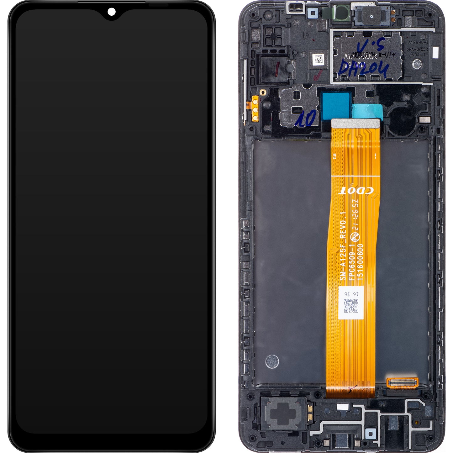 Ecrã tátil Samsung Galaxy A12 A125, com moldura, preto, Service Pack GH82-24491A