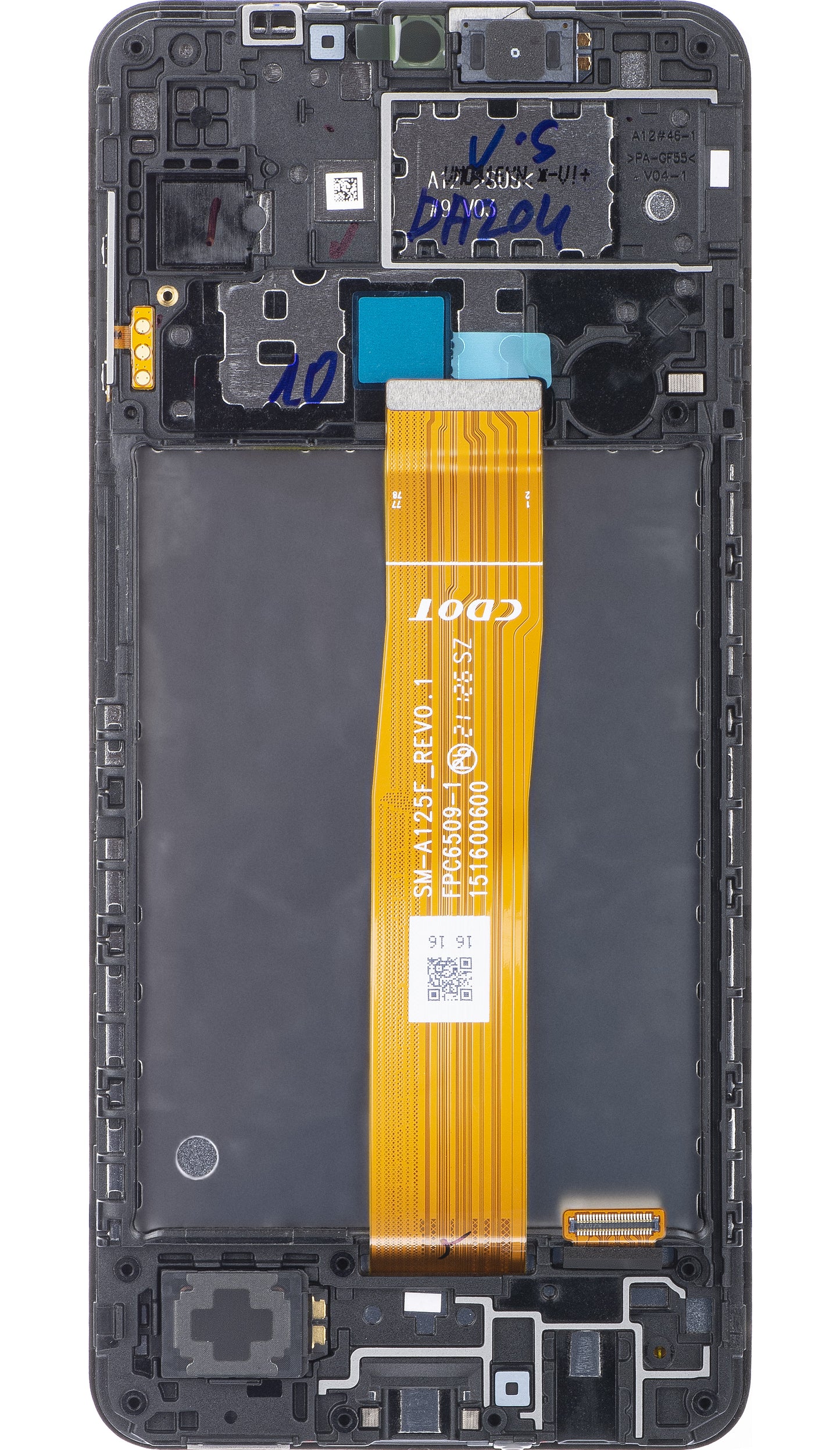 Ecrã tátil Samsung Galaxy A12 A125, com moldura, preto, Service Pack GH82-24491A