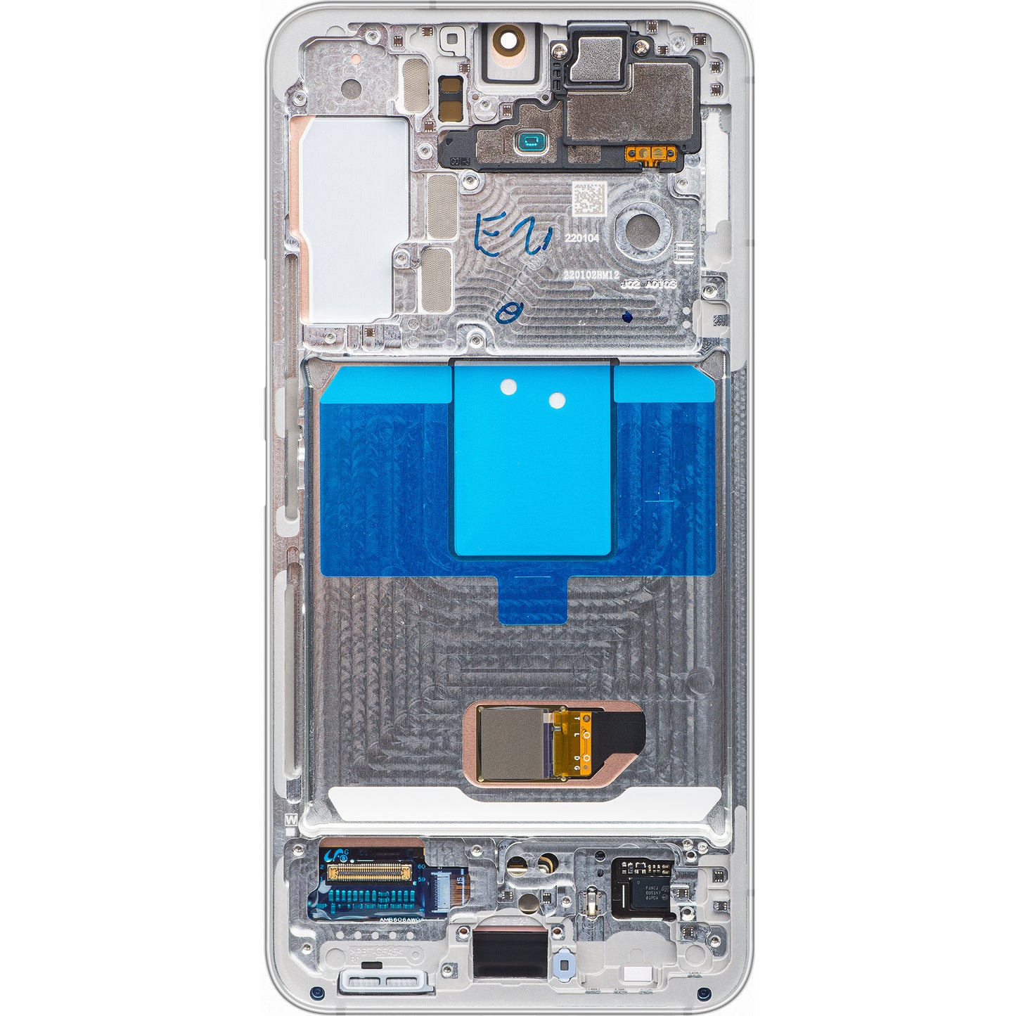 Ecrã tátil Samsung Galaxy S22 5G S901, com moldura, branco, Service Pack GH82-27520B