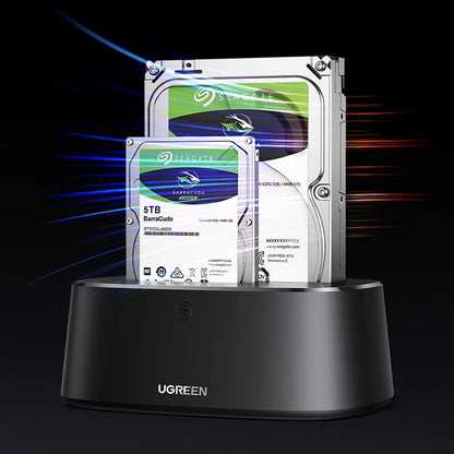 Docking Station UGREEN CM198 (50857) para HDD / SSD SATA 2.5 polegadas / 3.5 polegadas, Preto