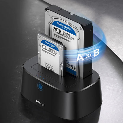 Docking Station UGREEN CM198 (50857) para HDD / SSD SATA 2.5 polegadas / 3.5 polegadas, Preto