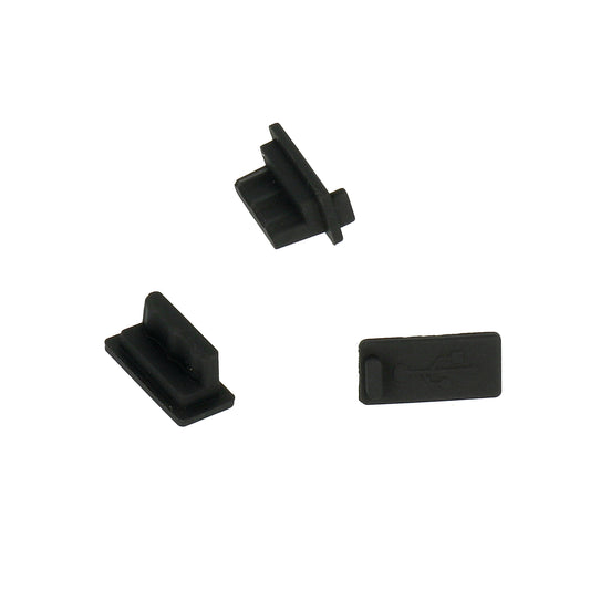 Tampa Anti-Pó Porta Telefone OEM, USB-A, Conjunto de 10 peças, Preto