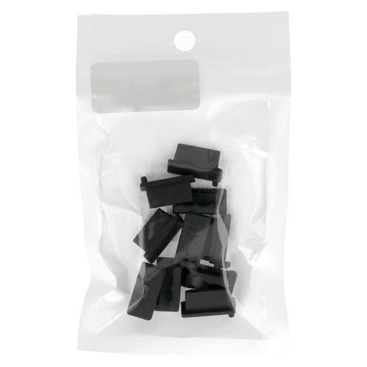 Tampa Anti-Pó Porta Telefone OEM, USB-A, Conjunto de 10 peças, Preto