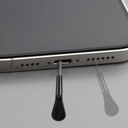 Tampa Anti-Pó Porta Telefone Techsuit AD1, USB-C, Conjunto 4 peças, Preto