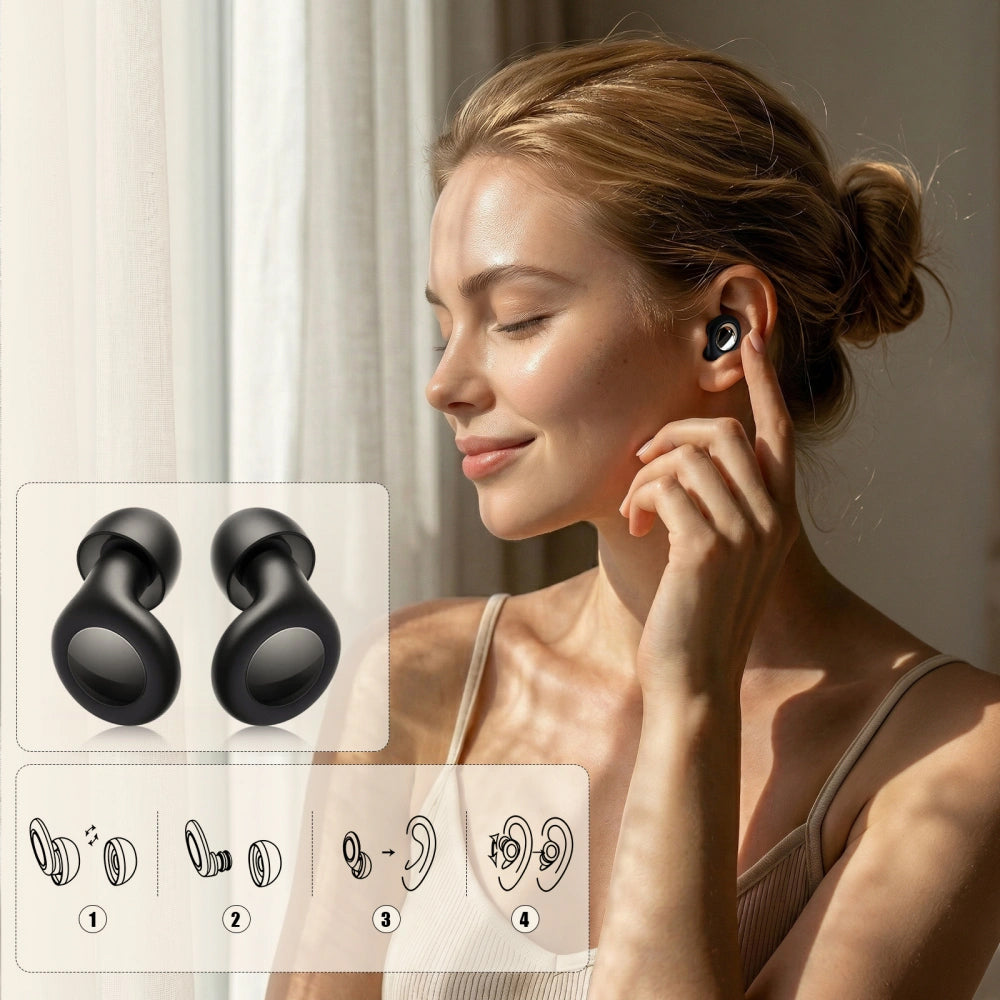 Tampões de Ouvido Tech-Protect QuietFit, Pretos