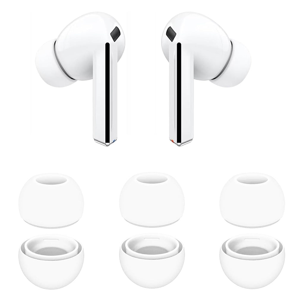 Tampões Techsuit ET3 para Samsung Galaxy Buds3 Pro, Tamanho S / M / L, Brancos