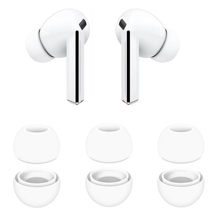 Tampões Techsuit ET3 para Samsung Galaxy Buds3 Pro, Tamanho S / M / L, Brancos