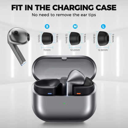 Tampões Techsuit ET3 para Samsung Galaxy Buds3 Pro, Tamanho S / M / L, Brancos