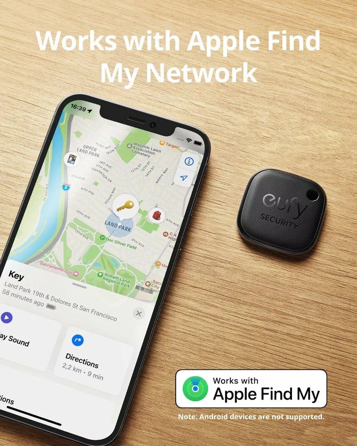 Eufy Security SmartTrack Link para iOS Series, Conjunto de 2 Peças, Preto E87B0011