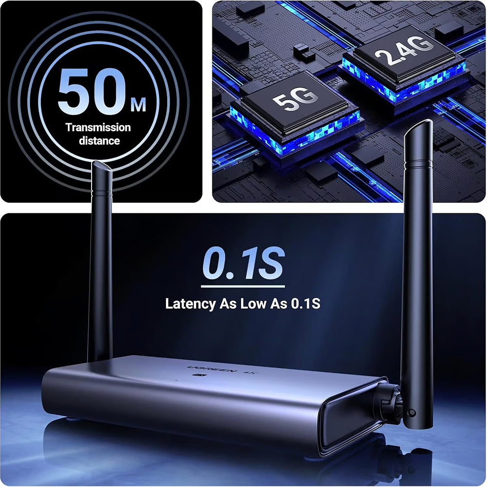 Extender Wireless HDMI UGREEN CM586, 4K, Preto