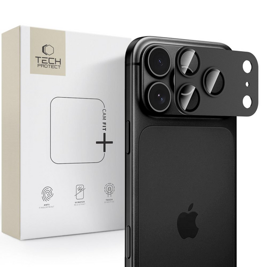 Película protetora para Câmara Traseira Tech-Protect CamFull Fit+ para Apple iPhone 18 Pro Max, Vidro Temperado, Preto