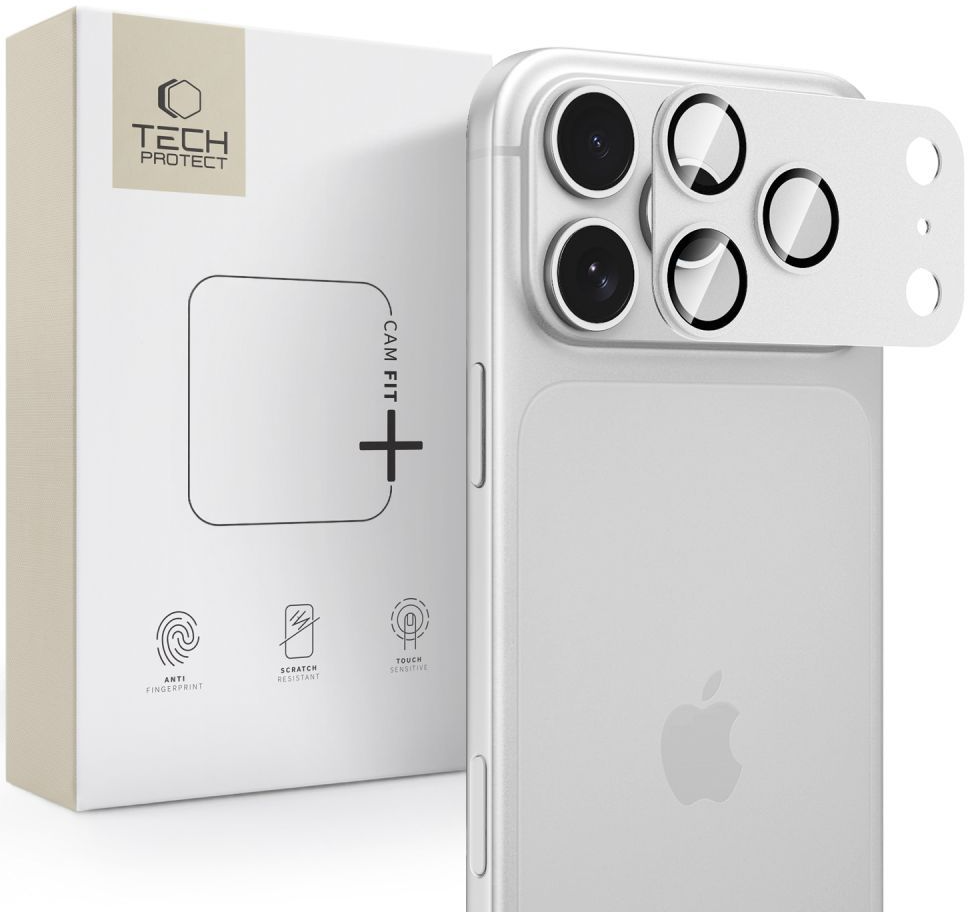 Película protetora para Câmara Traseira Tech-Protect CamFull Fit+ para Apple iPhone 18 Pro Max, Vidro Temperado, Prateada