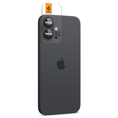 Película protetora da câmara traseira Spigen EZ FIT para Apple iPhone 16 Plus / 16, proteção de vidro, conjunto de 2 peças, preto AGL07921 AGL07921