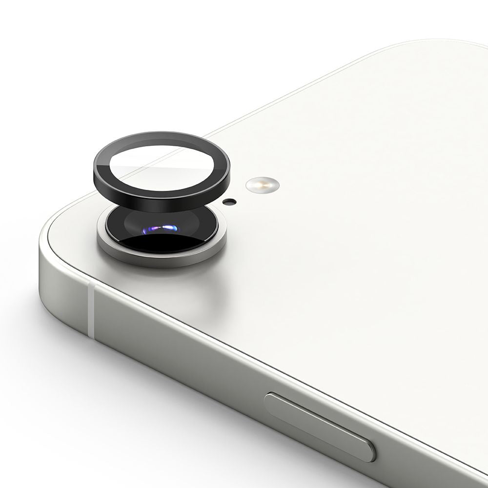 Película Protetora Ringke para Câmara Traseira do Apple iPhone 16e, Vidro Temperado, Conjunto de 2 Peças, Preta