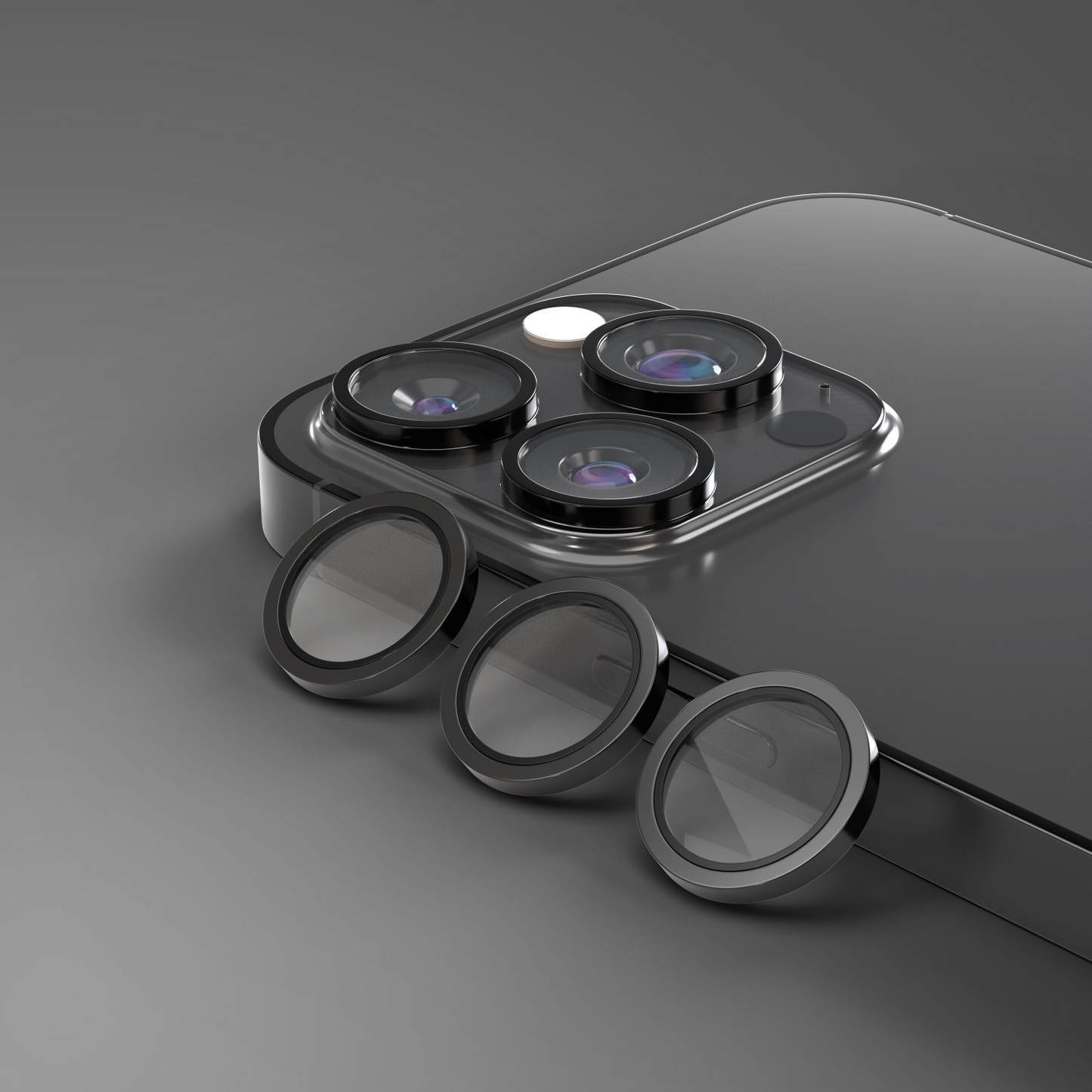 Película protetora para Câmara Traseira Etteri para Apple iPhone 16 Pro Max / 16 Pro, Vidro Temperado, Preto