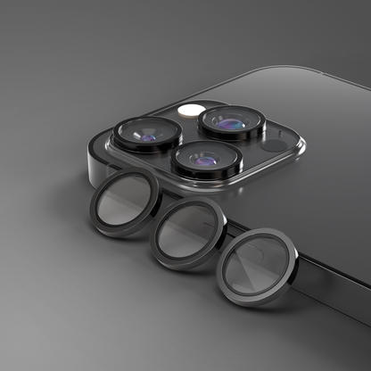 Película protetora para Câmara Traseira Etteri para Apple iPhone 16 Pro Max / 16 Pro, Vidro Temperado, Preto