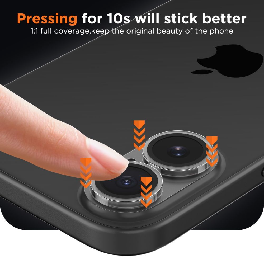 Película Protetora para Câmera Traseira Tech-Protect CamFull Fit+ para Apple iPhone 17, Vidro Temperado, Fosco Transparente