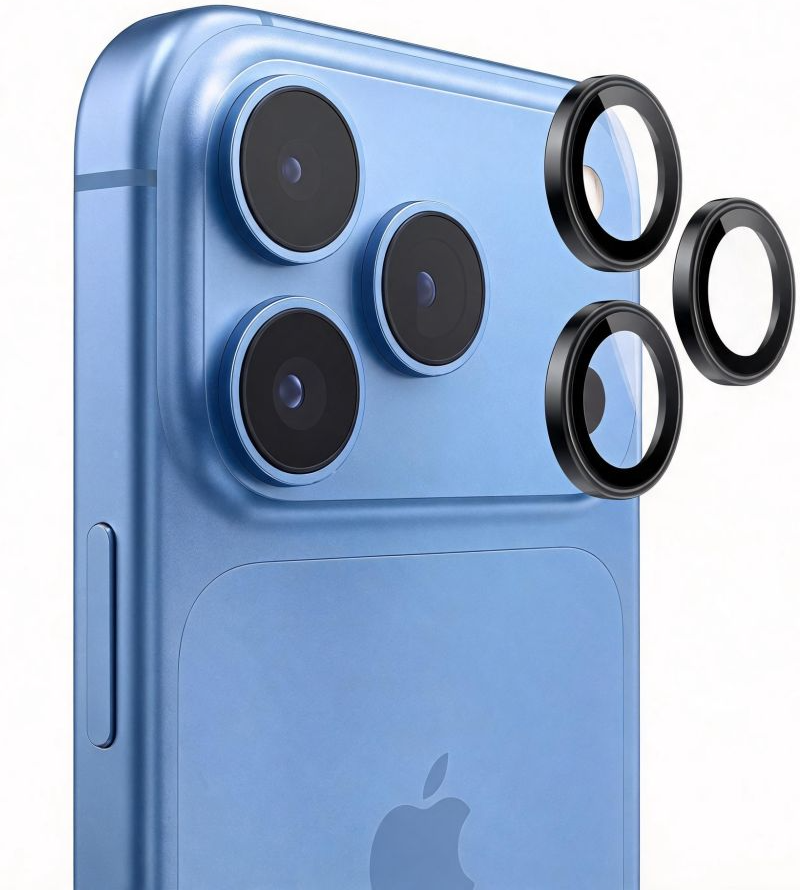 Película protetora para Câmara Traseira Tech-Protect CamRing Fit+ para Apple iPhone 18 Pro / 18 Pro Max, Vidro Temperado, Preto