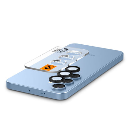 Película Protetora de Câmera Traseira Spigen GlastR EZ FIT Optik Pro HD para Samsung Galaxy S25+ S936, Vidro Temperado, Conjunto de 2 peças, Preta AGL09088