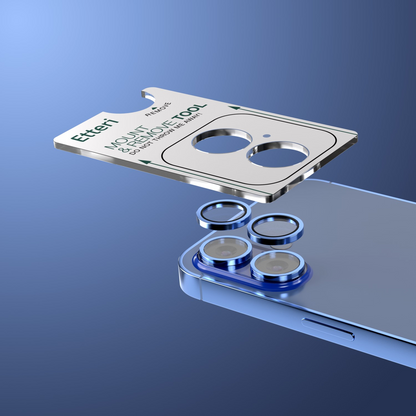 Película protetora para Câmara Traseira Etteri para Apple iPhone 16 Plus / 16, Vidro Temperado, Azul
