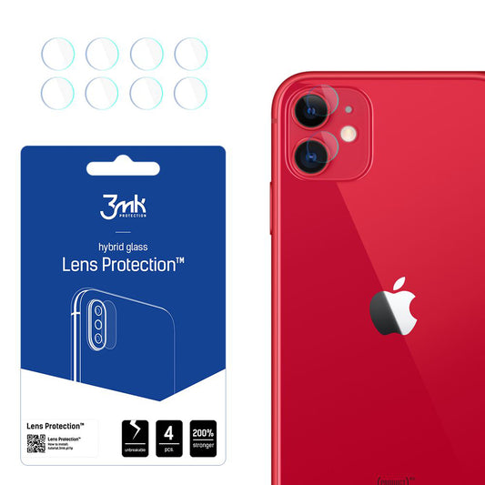 Película protetora para Câmara Traseira 3MK Protection para Apple iPhone 11, Vidro Flexível, Conjunto de 4 peças, Transparente
