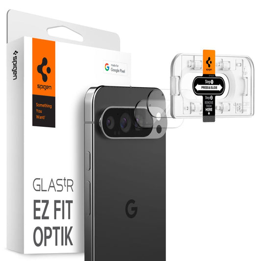 Película protetora da câmara traseira Spigen EZ FIT para Google Pixel 9 Pro XL, proteção de vidro, conjunto de 2 peças AGL08446 