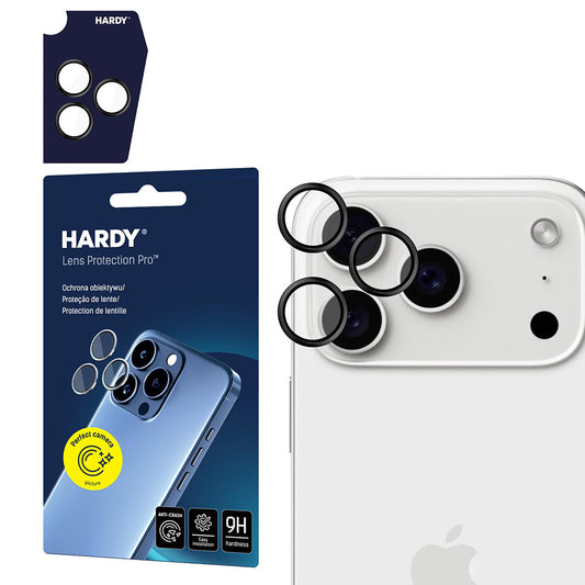 Película Protetora Traseira 3MK Hardy Protection Pro para Apple iPhone 17 Pro Max / 17 Pro, Vidro Temperado, Preta