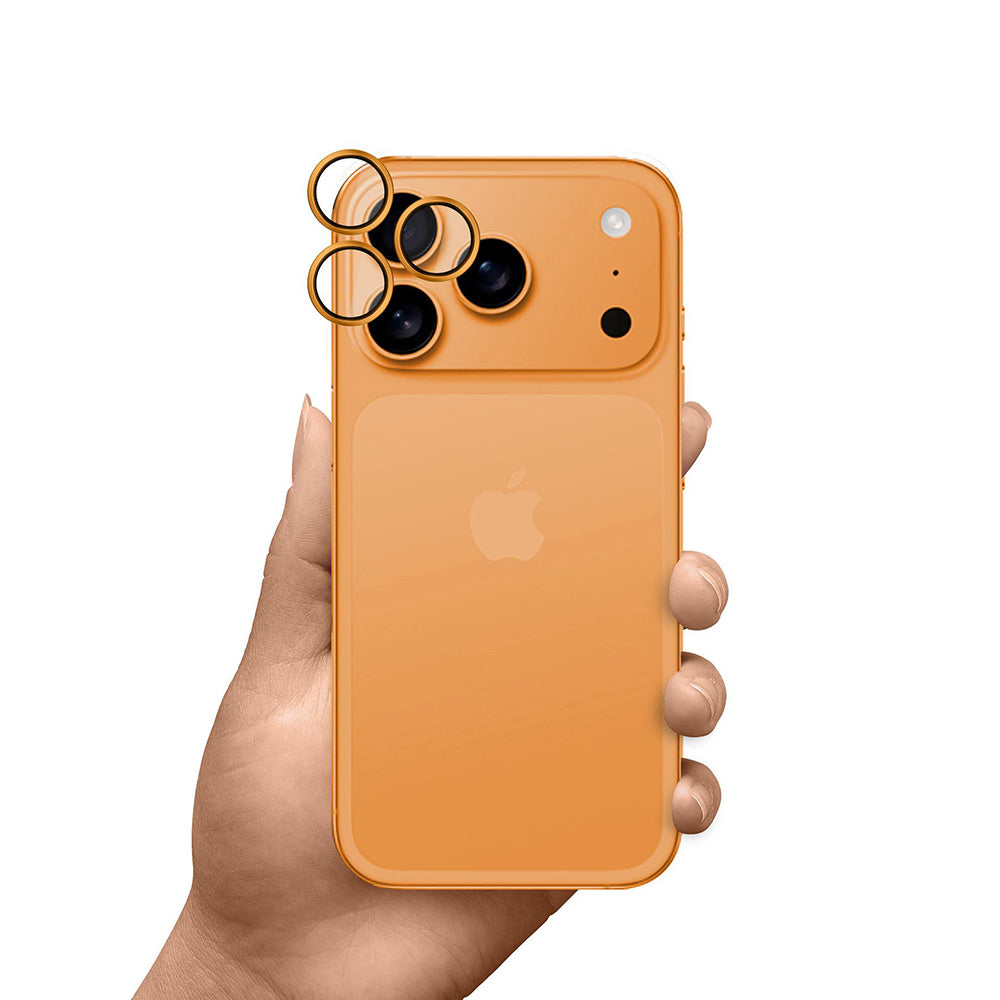 Película Protetora de Câmera Traseira 3MK Hardy Protection Pro para Apple iPhone 17 Pro Max / 17 Pro, Vidro Temperado, Laranja