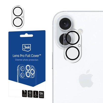 Película Protetora de Câmera Traseira 3MK Pro Full Cover para Apple iPhone 17, Vidro Temperado, Preta
