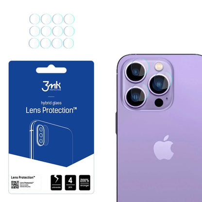 Película protetora para Câmara Traseira 3MK Protection para Apple iPhone 14 Pro Max / 14 Pro, Vidro Flexível, Conjunto de 4 peças, Transparente