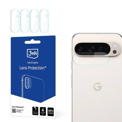 Película protetora para Câmara Traseira 3MK Protection para Google Pixel 9 Pro XL, Vidro Flexível, Conjunto de 4 peças, Transparente