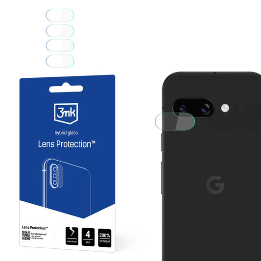 Película protetora para Câmara Traseira 3MK Protection para Google Pixel 9a, Vidro Flexível, Conjunto de 4 peças, Transparente