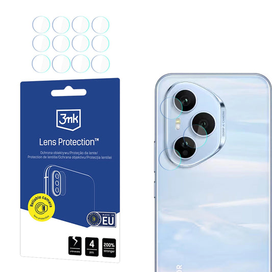 Película protetora para Câmara Traseira 3MK Protection para Honor 400 Pro, Vidro Flexível, Conjunto de 4 peças, Transparente