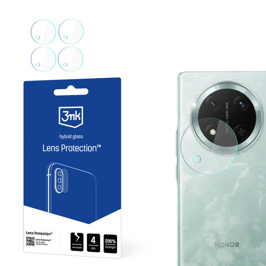 Película protetora para Câmara Traseira 3MK Protection para Honor Magic7 Lite, Vidro Flexível, Conjunto de 4 unidades, Transparente
