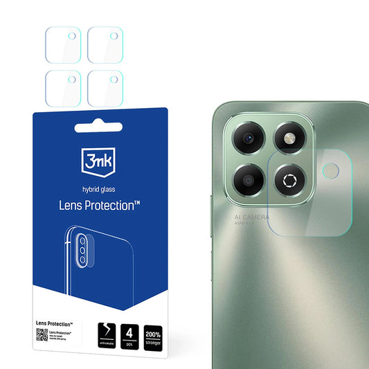 Película protetora para Câmara Traseira 3MK Protection para Honor X6b, Vidro Flexível, Conjunto de 4 peças, Transparente