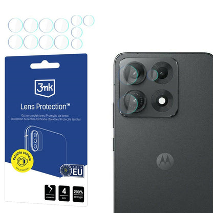 Película protetora para Câmara Traseira 3MK Protection para Motorola Edge 70 Max, Vidro Temperado, Conjunto de 4 peças, Transparente