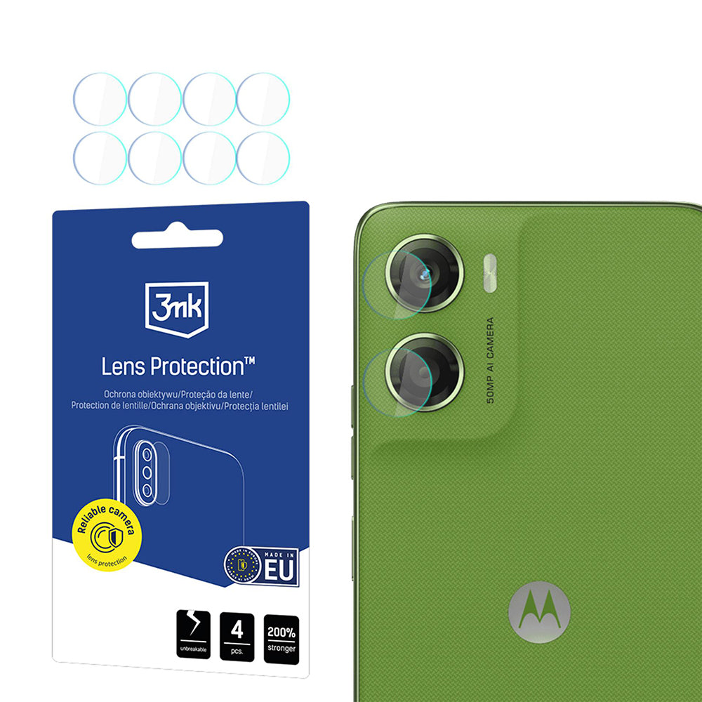 Película Protetora de Câmera Traseira 3MK Protection para Motorola Moto G06, Vidro Temperado, Conjunto de 4 peças, Transparente