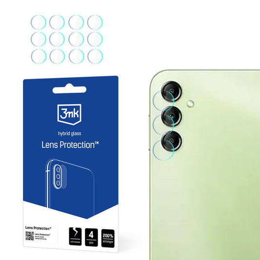 Película protetora para Câmara Traseira 3MK Protection para Samsung Galaxy A14 A145 / A14 5G A146, Vidro Flexível, Conjunto de 4 peças, Transparente