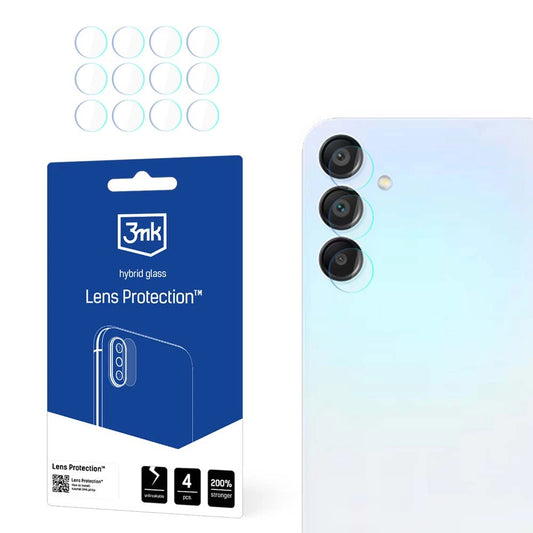 Película protetora para Câmara Traseira 3MK Protection para Samsung Galaxy A15 5G A156, Vidro Flexível, Conjunto de 4 peças, Transparente