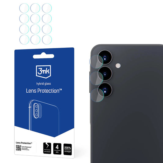 Película protetora para Câmara Traseira 3MK Protection para Samsung Galaxy A16 5G A166 / A16 4G A165, Vidro Flexível, Conjunto de 4 peças, Transparente