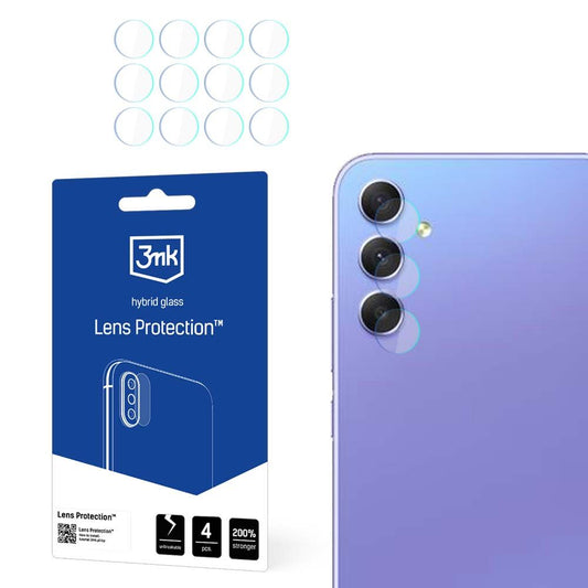Película protetora para Câmara Traseira 3MK Protection para Samsung Galaxy A55 5G A556 / A35 5G A356, Vidro Flexível, Conjunto de 4 peças, Transparente