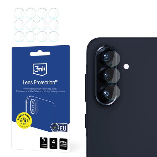 Película protetora para Câmara Traseira 3MK Protection para Samsung Galaxy A56 A566, Vidro Flexível, Conjunto de 4 peças, Transparente