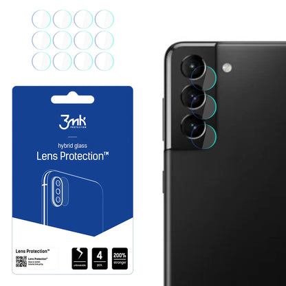 Película protetora para Câmara Traseira 3MK Protection para Samsung Galaxy S21 5G G991, Vidro Flexível, Conjunto de 4 peças, Transparente