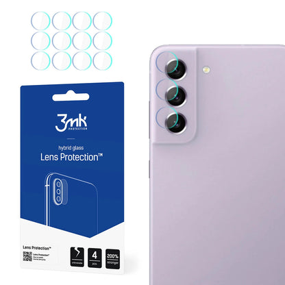 Película protetora para Câmara Traseira 3MK Protection para Samsung Galaxy S21 FE 5G G990, Vidro Flexível, Conjunto de 4 peças, Transparente