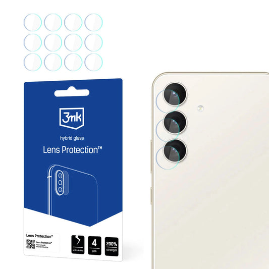 Película protetora para Câmara Traseira 3MK Protection para Samsung Galaxy S24 S921, Vidro Flexível, Conjunto de 4 peças, Transparente