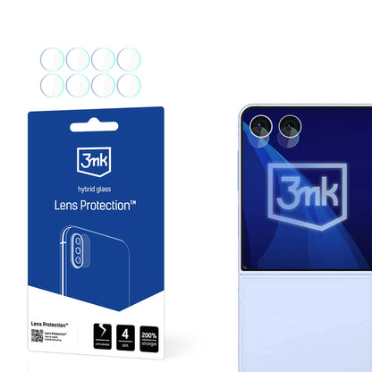 Película protetora para Câmara Traseira 3MK Protection para Samsung Galaxy Z Flip7 F766, Vidro Flexível, Conjunto de 4 unidades, Transparente