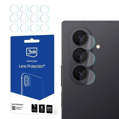 Película protetora para Câmara Traseira 3MK Protection para Samsung Galaxy Z Fold7 F966, Vidro Flexível, Conjunto de 4 peças, Transparente